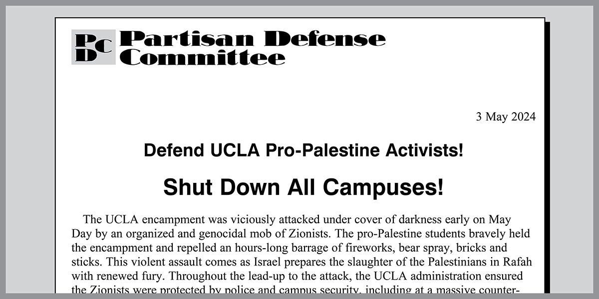 Shut Down All Campuses to Defend UCLA Pro-Palestine Activists!  |  3 May 2024