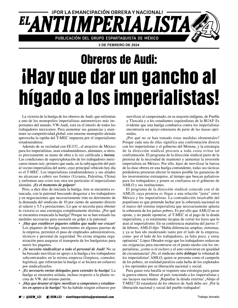 El Antiimperialista supplement  |  3 February 2024