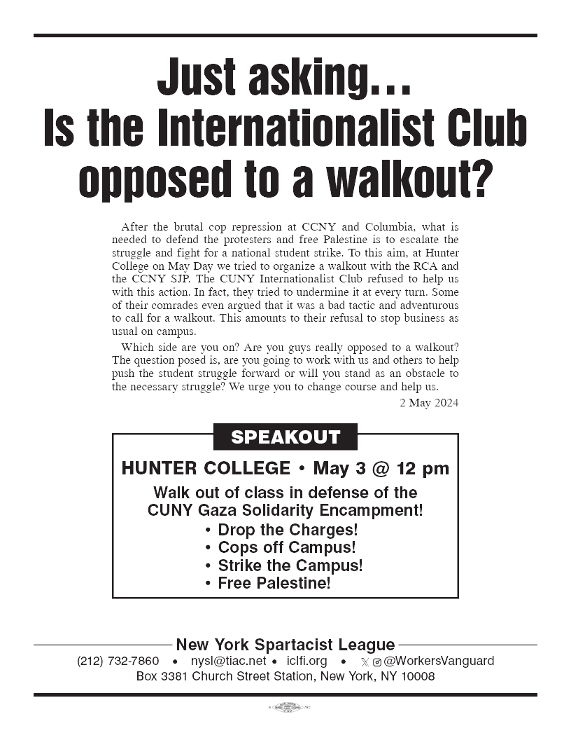 Just asking...Is the Internationalist Club opposed to a walkout?  |  Mayo 2, 2024