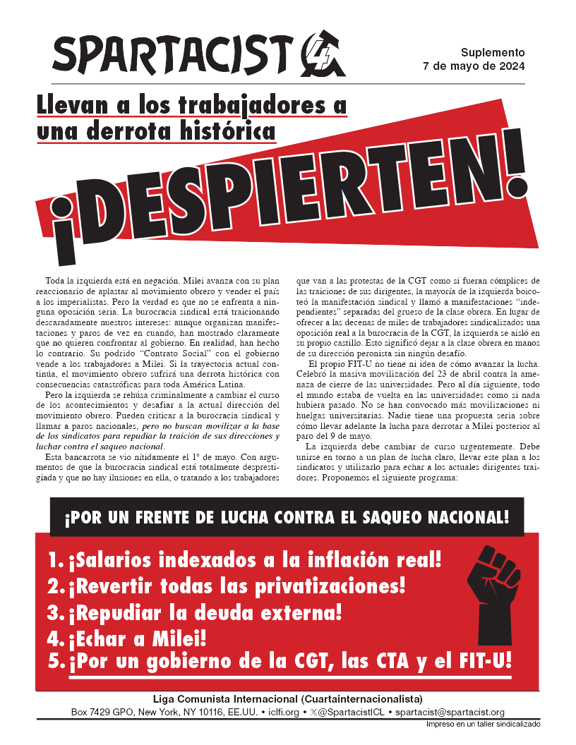 Spartacist (edición en español) (supplément)  |  7 mai 2024