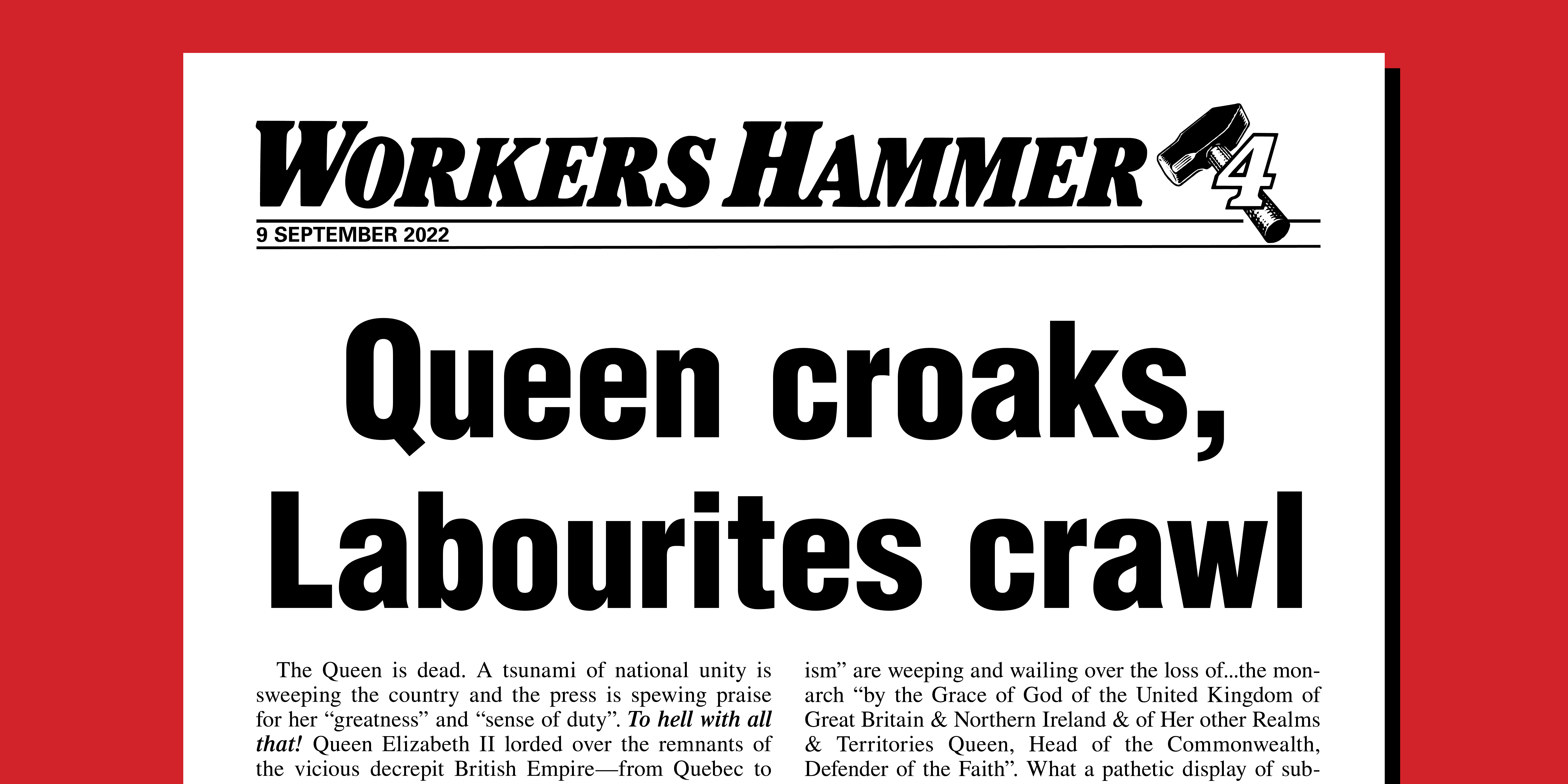 Queen croaks, Labourites crawl