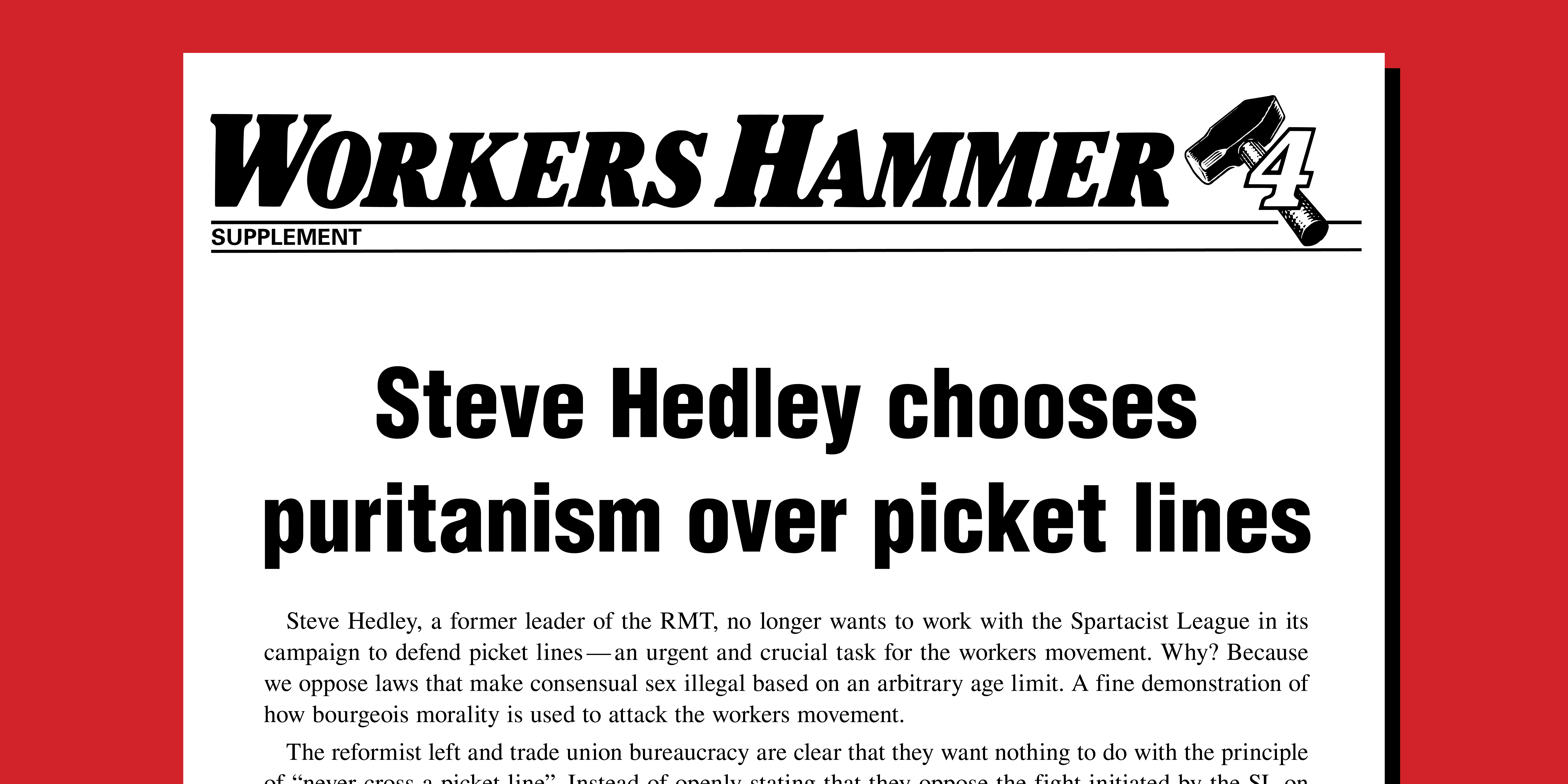 Steve Hedley chooses puritanism over picket lines