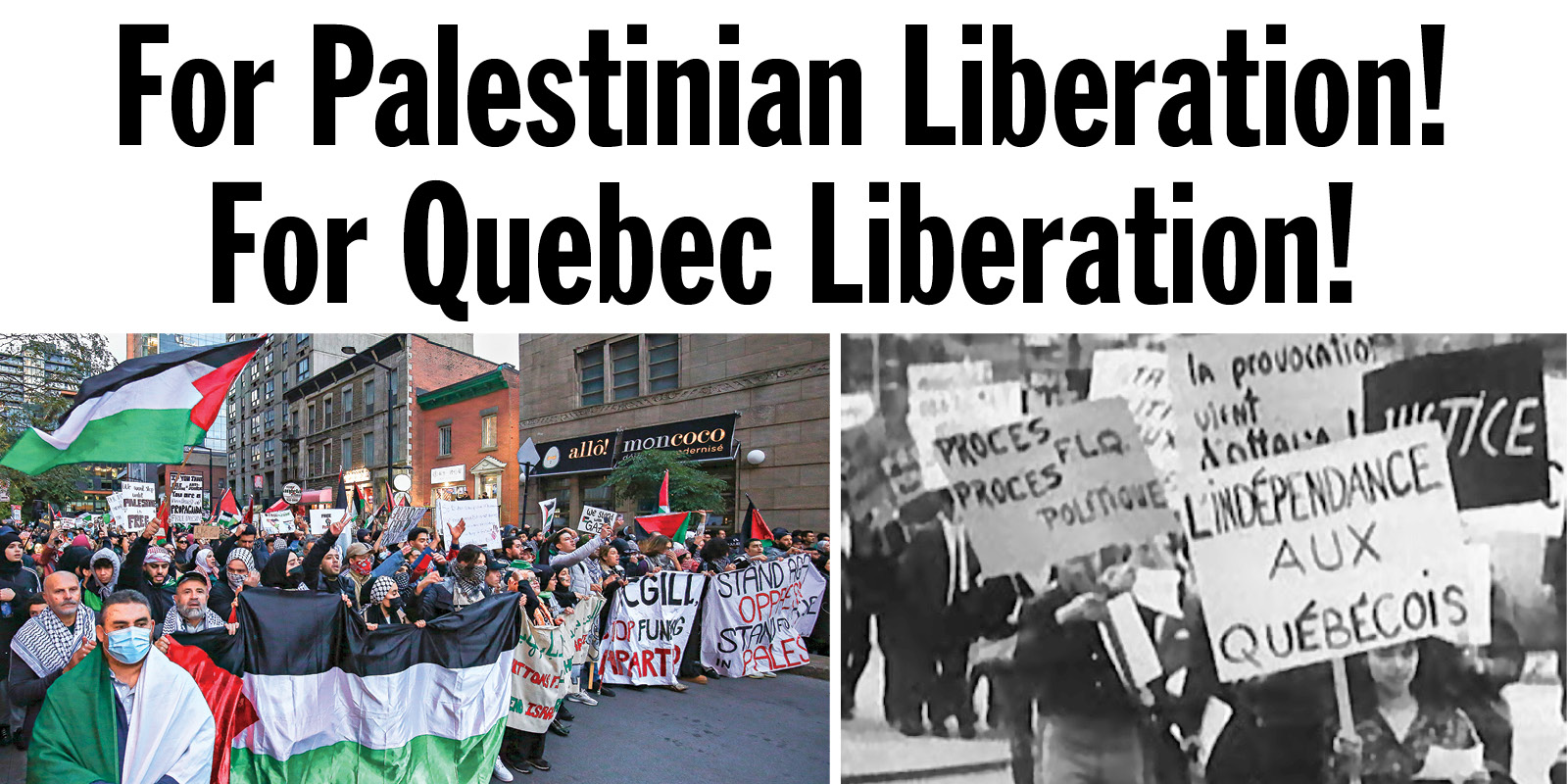 For Palestinian Liberation! For Quebec Liberation!